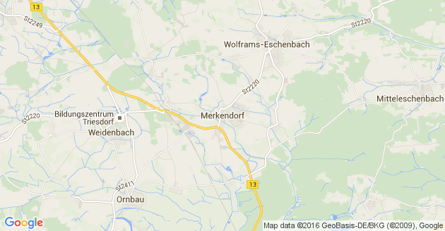 Karte Merkendorf in Mittelfranken