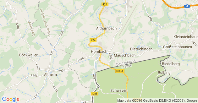 Karte Hornbach in der Pfalz
