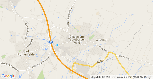 Karte Dissen am Teutoburger Wald