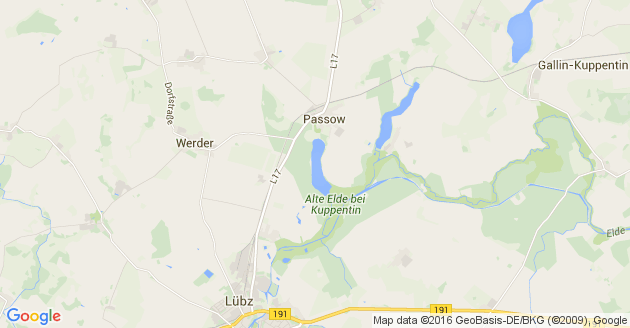 Karte Passow bei Lübz