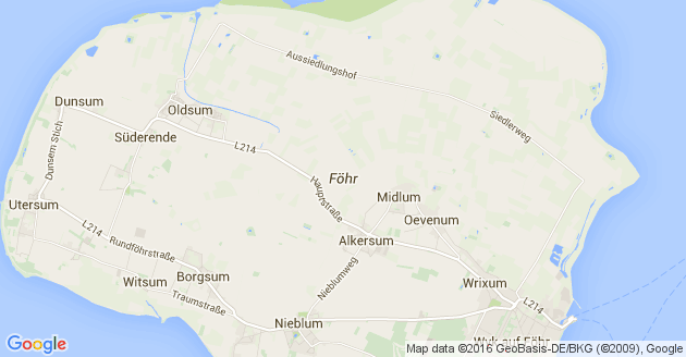 Karte Midlum auf Föhr