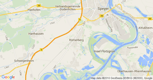 Karte Römerberg in der Pfalz