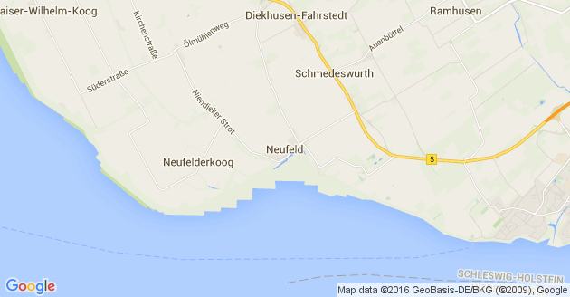 Karte Neufeld in Dithmarschen