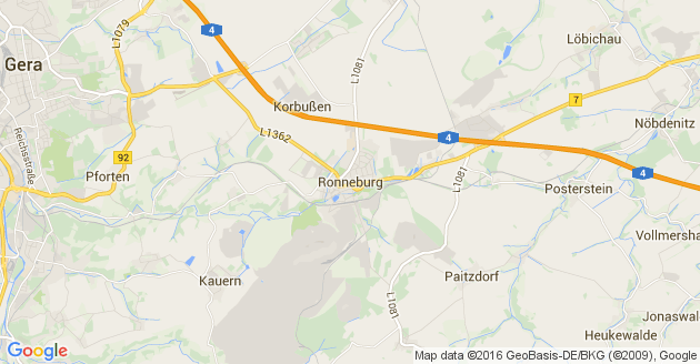 Karte Ronneburg in Thüringen