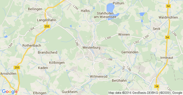 Karte Westerburg im Westerwald