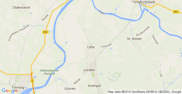 Karte Lehe in Dithmarschen