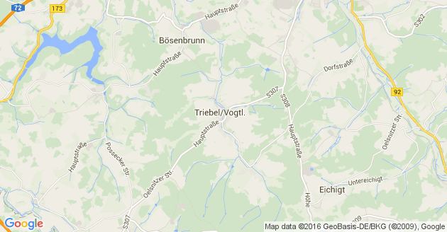 Karte Triebel im Vogtland