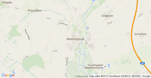 Karte Golchen bei Altentreptow