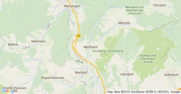 Karte Wallbach bei Meiningen