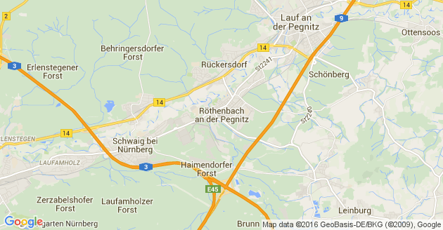 Karte Röthenbach an der Pegnitz