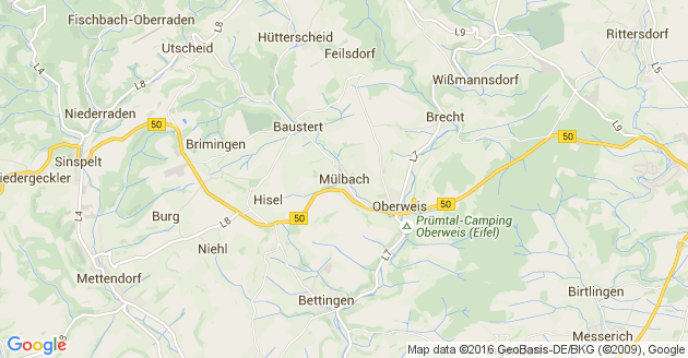 Karte Mülbach in der Eifel