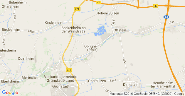 Karte Obrigheim in der Pfalz