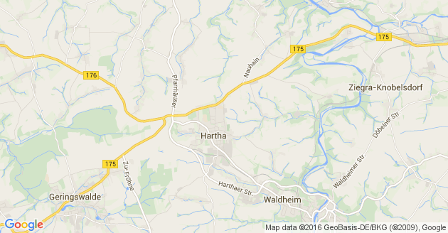 Karte Hartha bei Döbeln