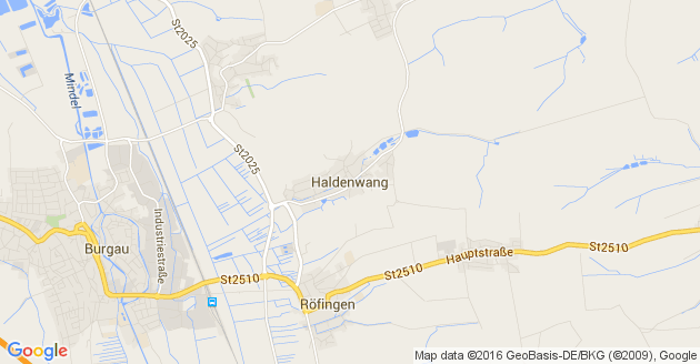 Karte Haldenwang Kreis Günzburg