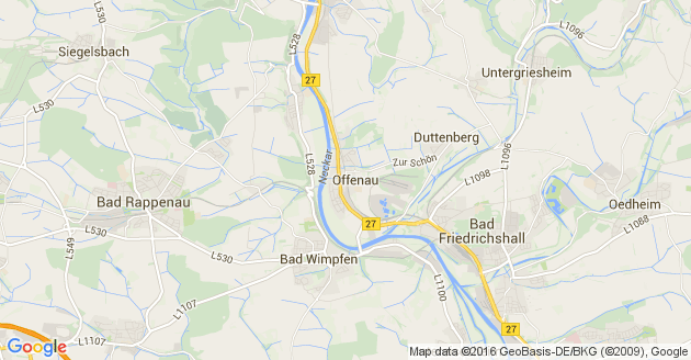 Karte Offenau in Württemberg