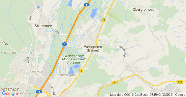 Karte Weingarten in Baden