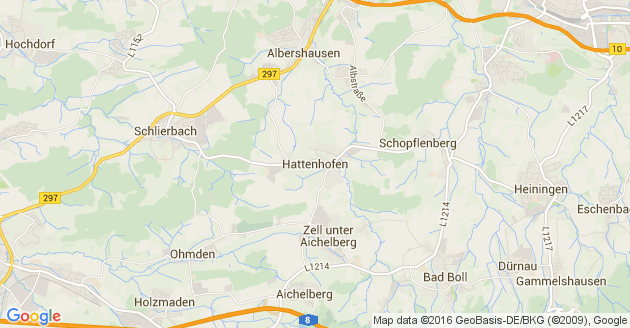 Karte Hattenhofen in Württemberg