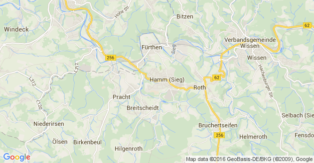 Karte Seelbach bei Hamm an der Sieg