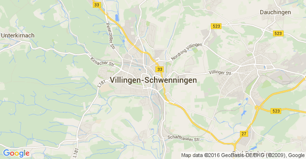 Karte Schwenningen in Baden