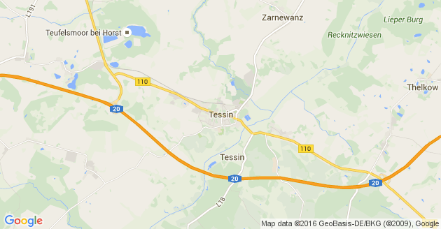 Karte Tessin bei Rostock