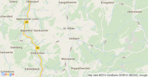 Karte Gerbach in der Pfalz