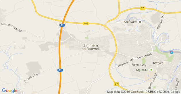 Karte Zimmern ob Rottweil
