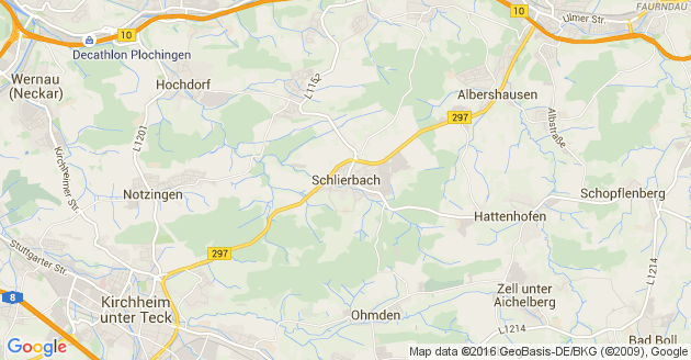 Karte Schlierbach in Württemberg