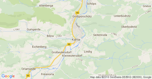 Karte Kahla in Thüringen