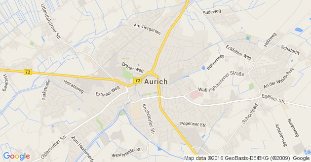 Karte Aurich in Ostfriesland