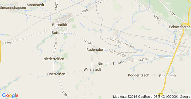 Karte Rudersdorf über Sömmerda