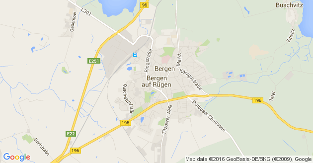 Karte Bergen auf Rügen