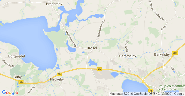 Karte Kosel bei Eckernförde