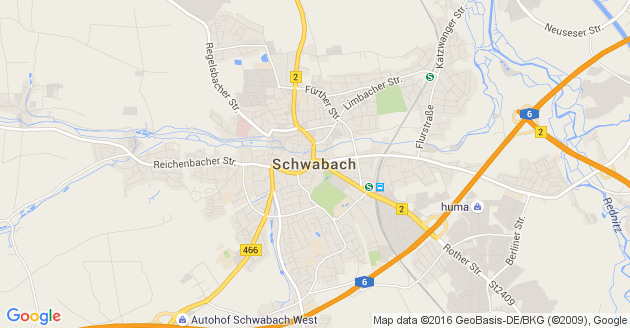 Karte Schwabach