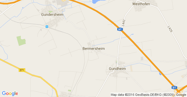 Karte Bermersheim bei Worms