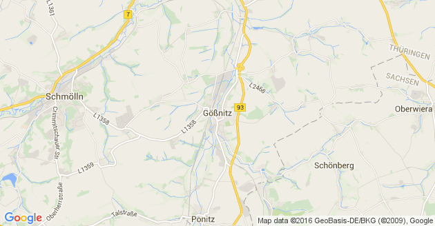 Karte Gößnitz in Thüringen