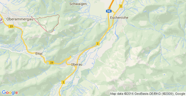 Karte Oberau an der Loisach