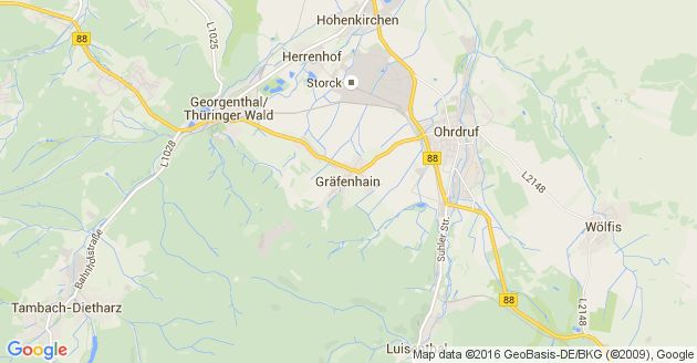 Karte Gräfenhain in Thüringen