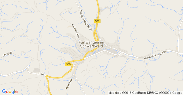 Karte Furtwangen im Schwarzwald