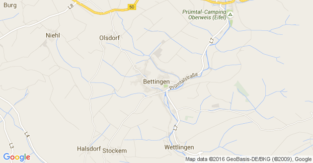 Karte Bettingen in der Eifel