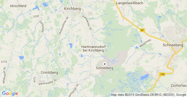 Karte Hartmannsdorf bei Kirchberg