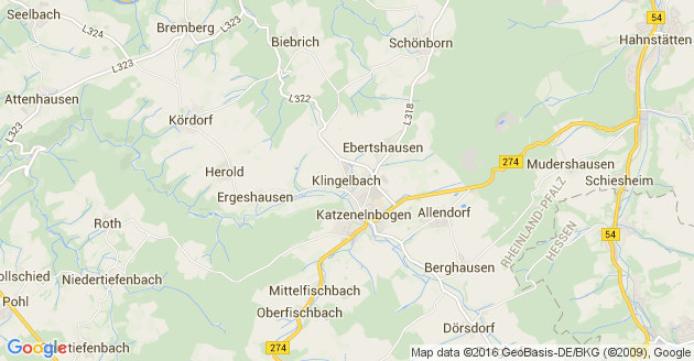 Karte Klingelbach