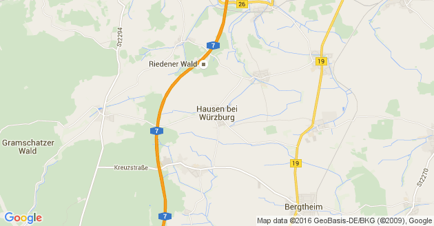 Karte Hausen bei Würzburg