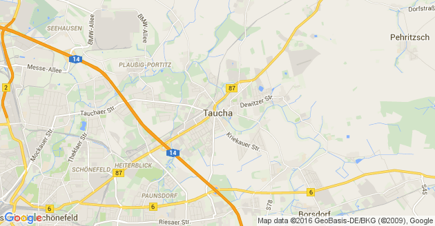 Karte Taucha bei Leipzig