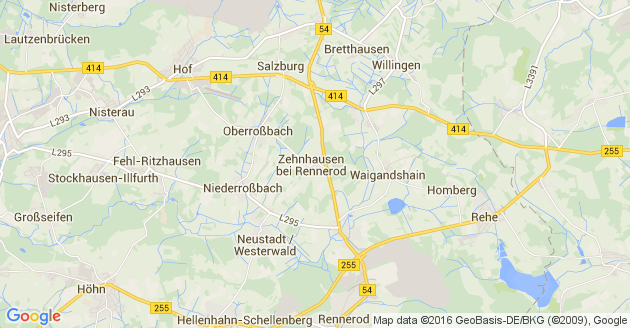 Karte Zehnhausen bei Rennerod
