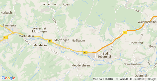 Karte Nußbaum Kreis Bad Kreuznach