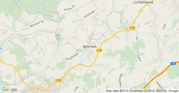 Karte Neumark in Sachsen