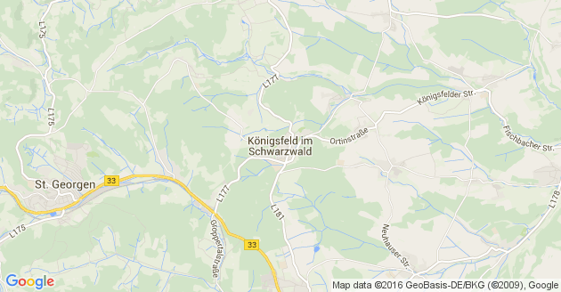 Karte Königsfeld im Schwarzwald