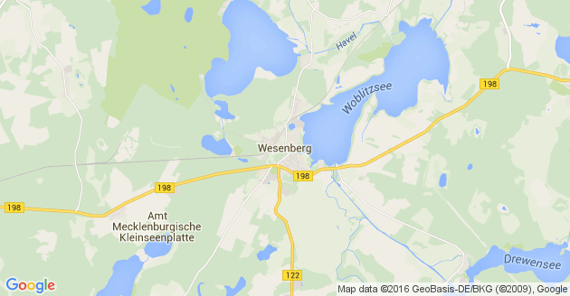 Karte Wesenberg in Mecklenburg
