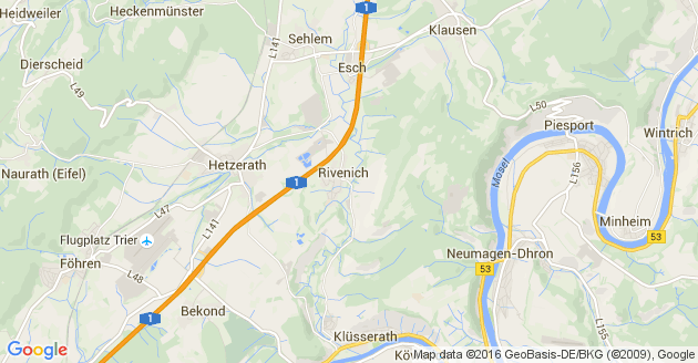 Karte Hetzerath an der Mosel