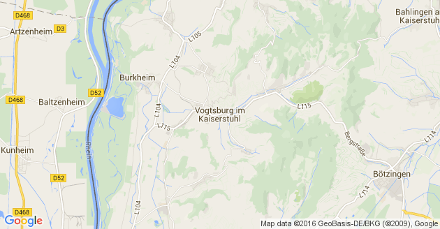 Karte Vogtsburg im Kaiserstuhl